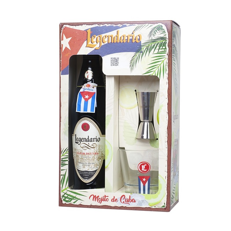 LEGENDARIO Elixir de Cuba Mojito Geschenkset 34% Vol. 0,7 Liter bei Premium-Rum.de online bestellen.
