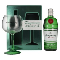 Tanqueray London Dry Gin 43,1% Vol. 0,7 Liter in Geschenkbox mit Glas