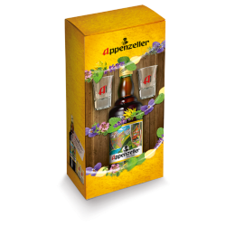 Appenzeller Alpenbitter 29% Vol. 0,7 Liter Geschenkset mit 2 Gläsern  bei Premium-Rum.de