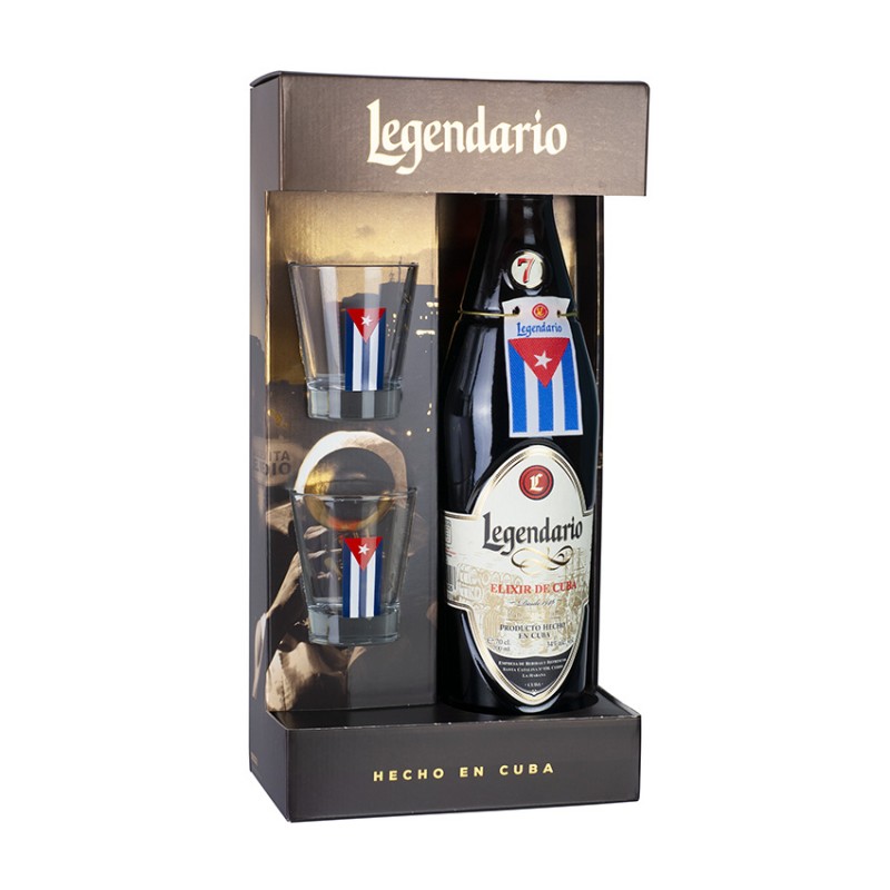 Rum LEGENDARIO Elixir - Geschenk-Set mit Box 0,7 Liter bei Premium-Rum.de online bestellen.