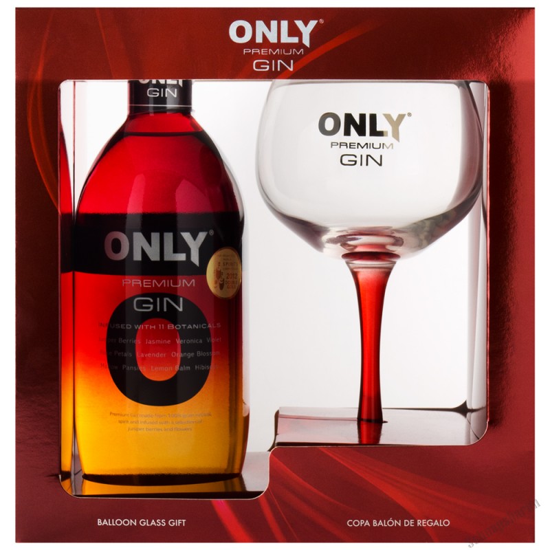 Only Premium Gin Geschenkset mit Glas 0,7 Liter