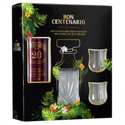 Ron Centenario Fundacion Solera 20 0,7 Liter im GP mit 2 Gläsern und Glaskaraffe bei Premium-Rum.de online bestellen.