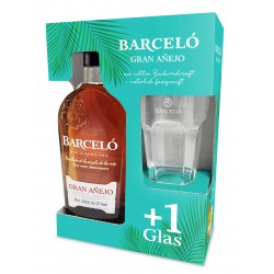 Barcelo Ron Gran Anejo 0,7 Liter im Geschenkset mit Glas Premium-Rum.de